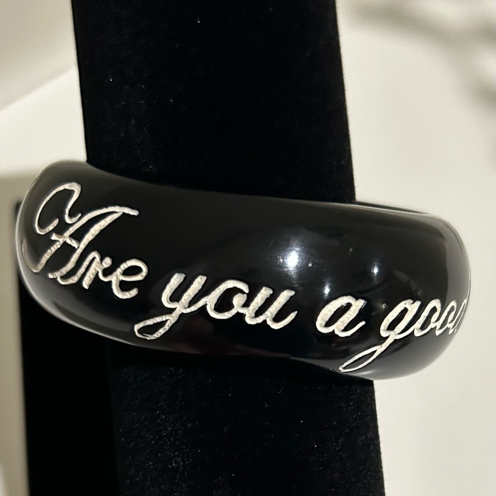Jessica Kagan Kushman “Are You a Good Witch …” black bangle bracelet